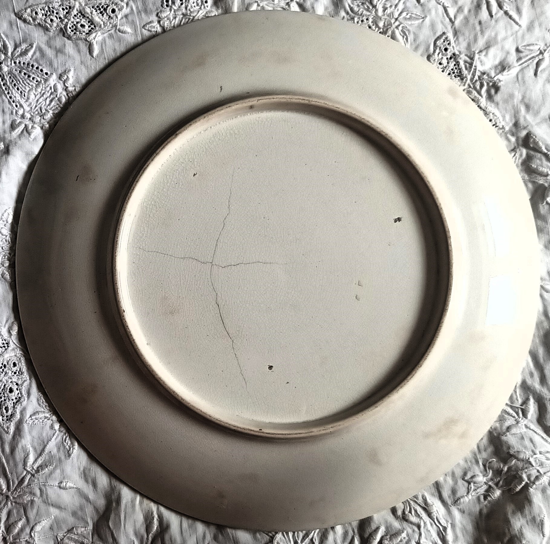 Antique English Victorian Pratt-ware Dessert Plate ~ "The Truant" ~ Ball No. 413 - Image 2